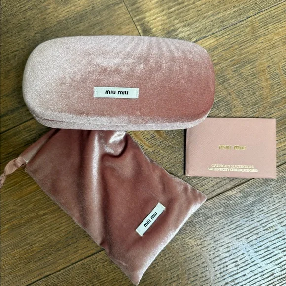 Miu Miu | Accessories | Miu Miu Pink Velvet Eyewear Case 